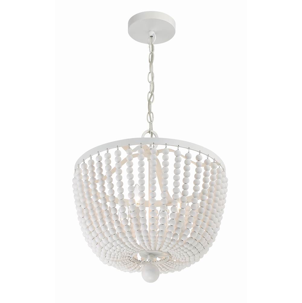 Crystorama 604-MT Matte White Rylee 4 Light Matte White Chandelier Image 6