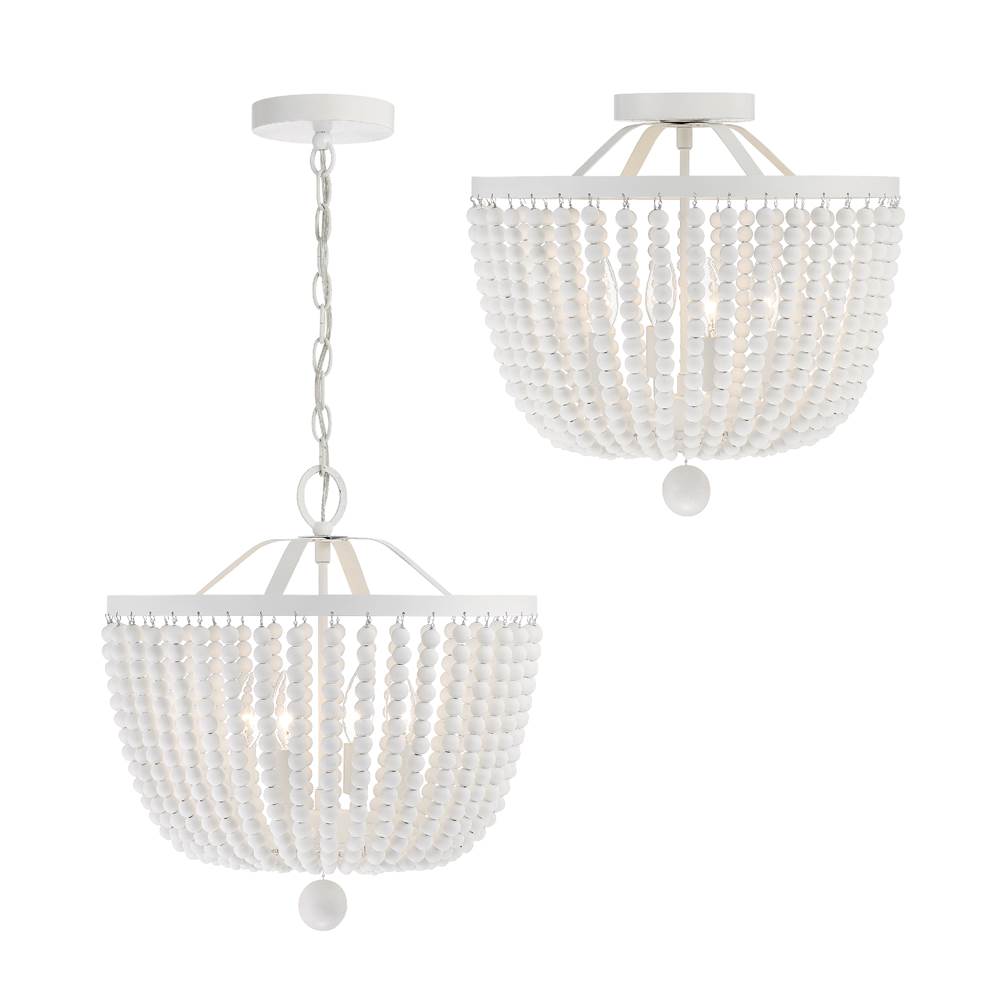 Crystorama 604-MT Matte White Rylee 4 Light Matte White Chandelier Image 5