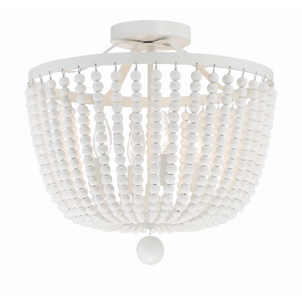 Crystorama 604-MT_CEILING Matte White Rylee 4 Light Matte White Ceiling Mount Image 3