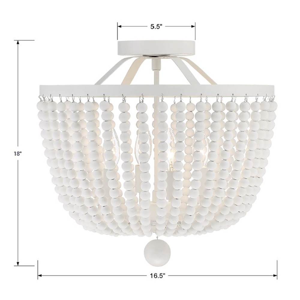 Crystorama 604-MT_CEILING Matte White Rylee 4 Light Matte White Ceiling Mount Image 2