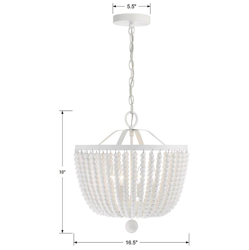 Crystorama 604-MT Matte White Rylee 4 Light Matte White Chandelier Image 2