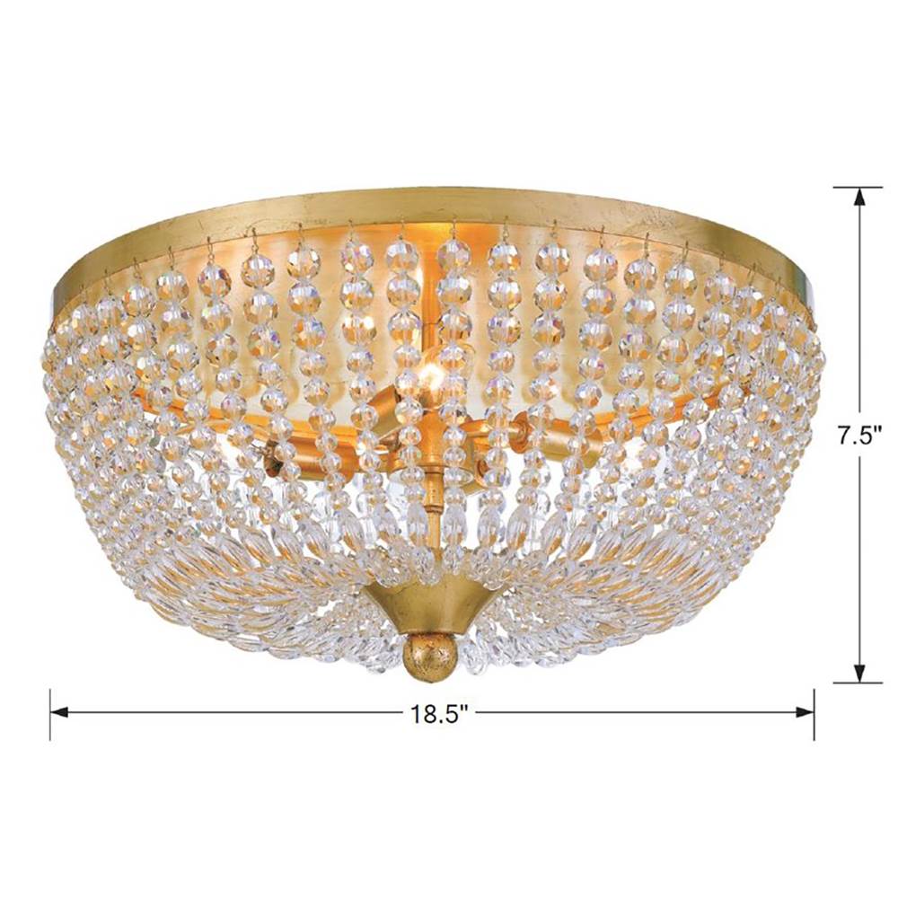 Crystorama 605-GA Antique Gold Rylee 4 Light Antique Gold Ceiling Mount Image 2