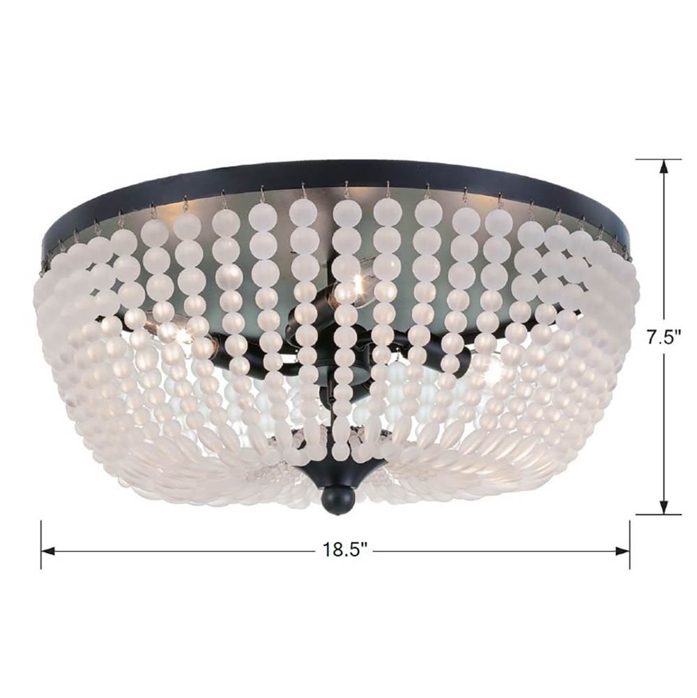 Crystorama 605-MK Matte Black Rylee 4 Light Matte Black Ceiling Mount Image 2
