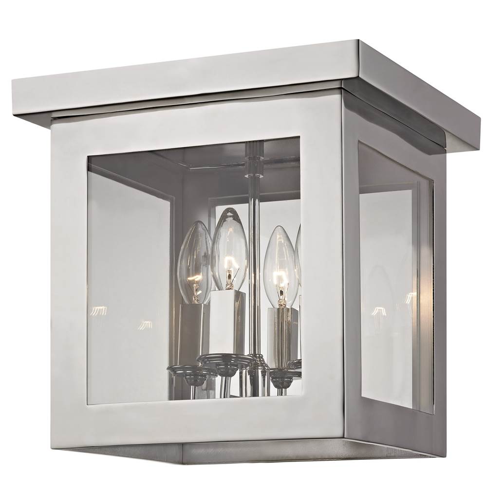 Crystorama 6050-PN Polished Nickel Brian Patrick Flynn For Crystorama Hurley 4 Light Polished Nickel Ceiling Mount Image 1