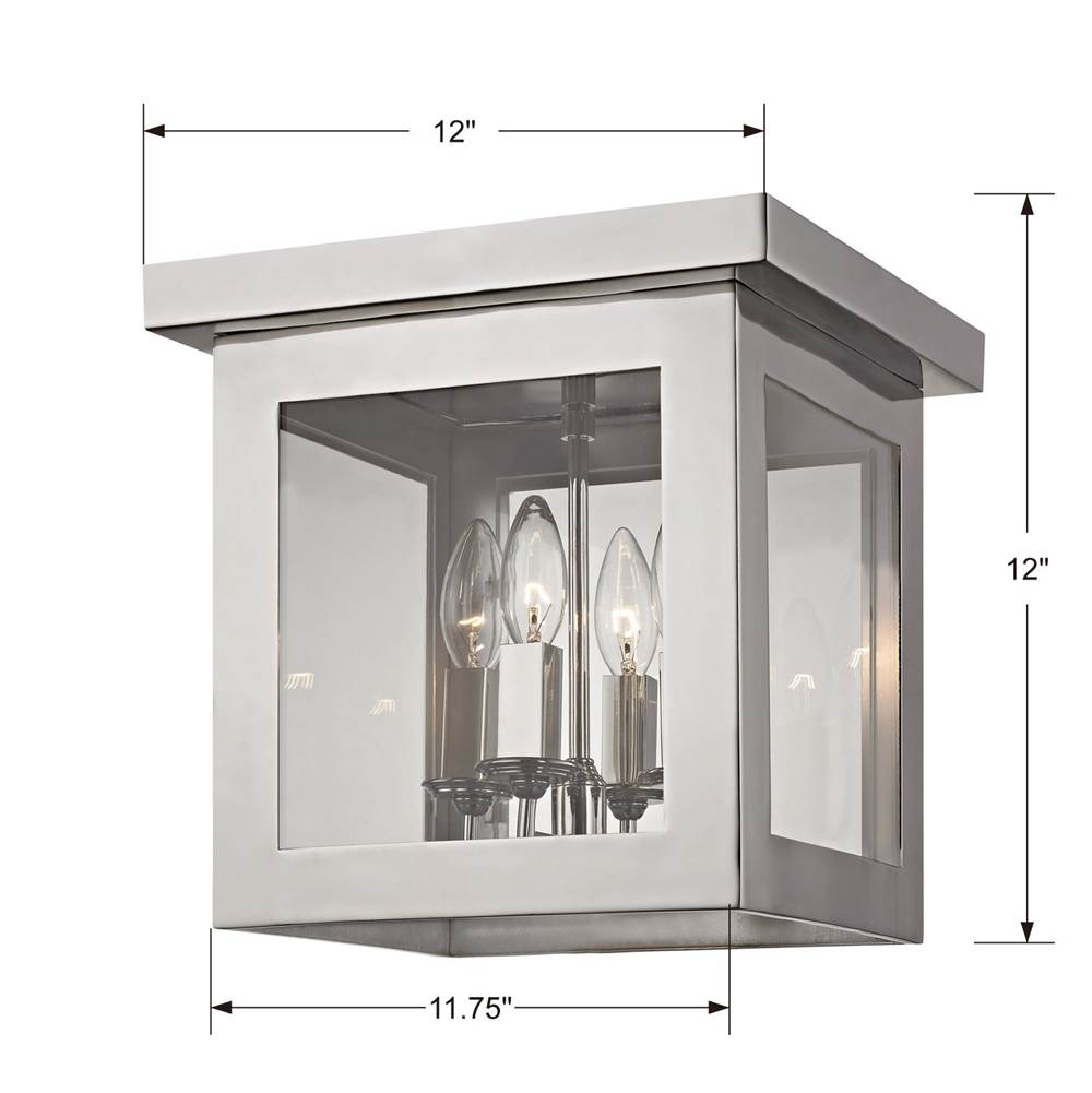 Crystorama Hurley Brian Patrick Flynn For Crystorama Hurley 4 Light Polished Nickel Ceiling Mount