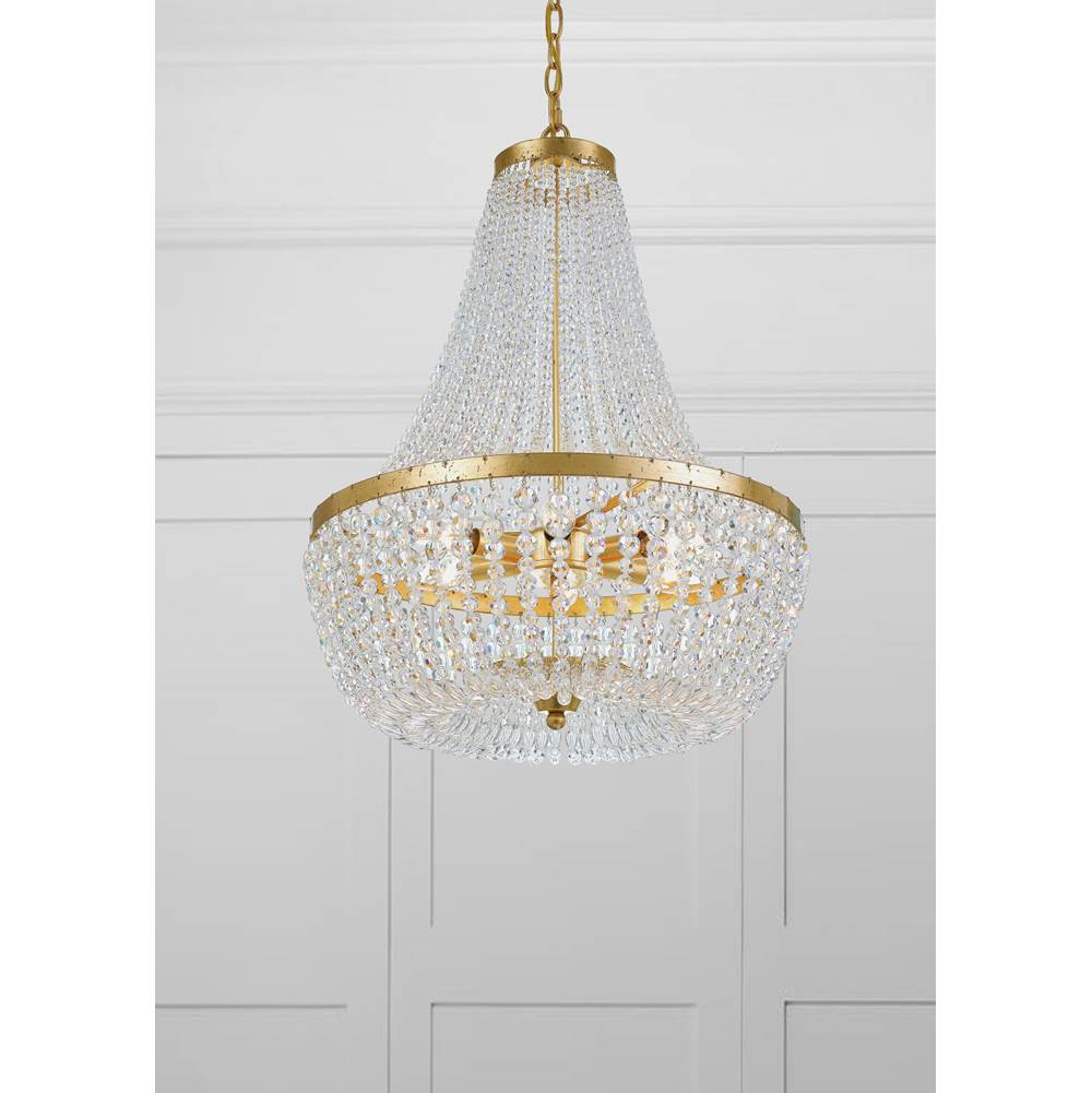 Crystorama Rylee 6 Light Antique Gold Chandelier