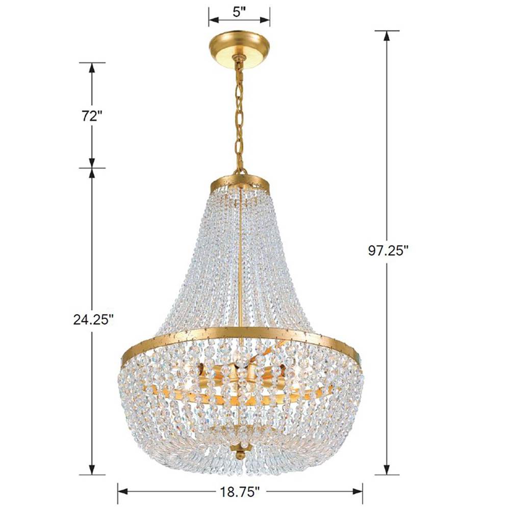 Crystorama 608-GA Antique Gold Rylee 6 Light Antique Gold Chandelier Image 2
