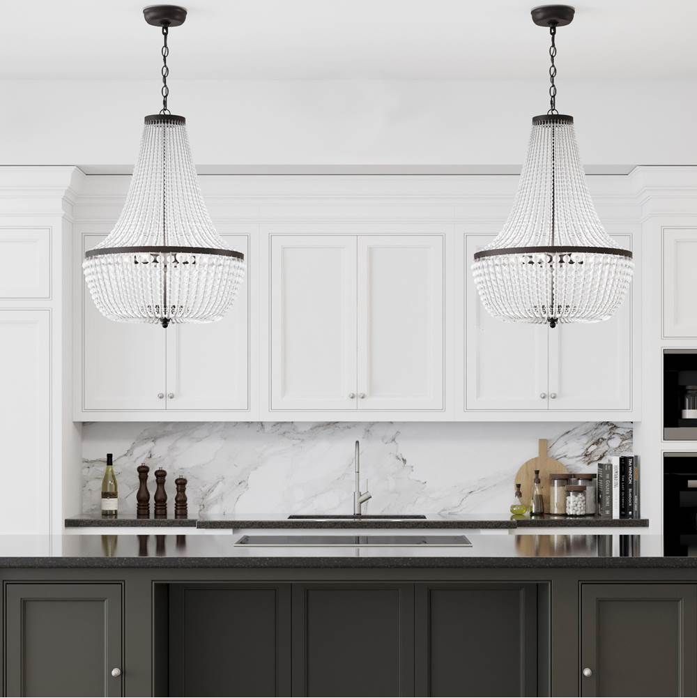 Crystorama 608-MK Matte Black Rylee 6 Light Matte Black Chandelier Image 4