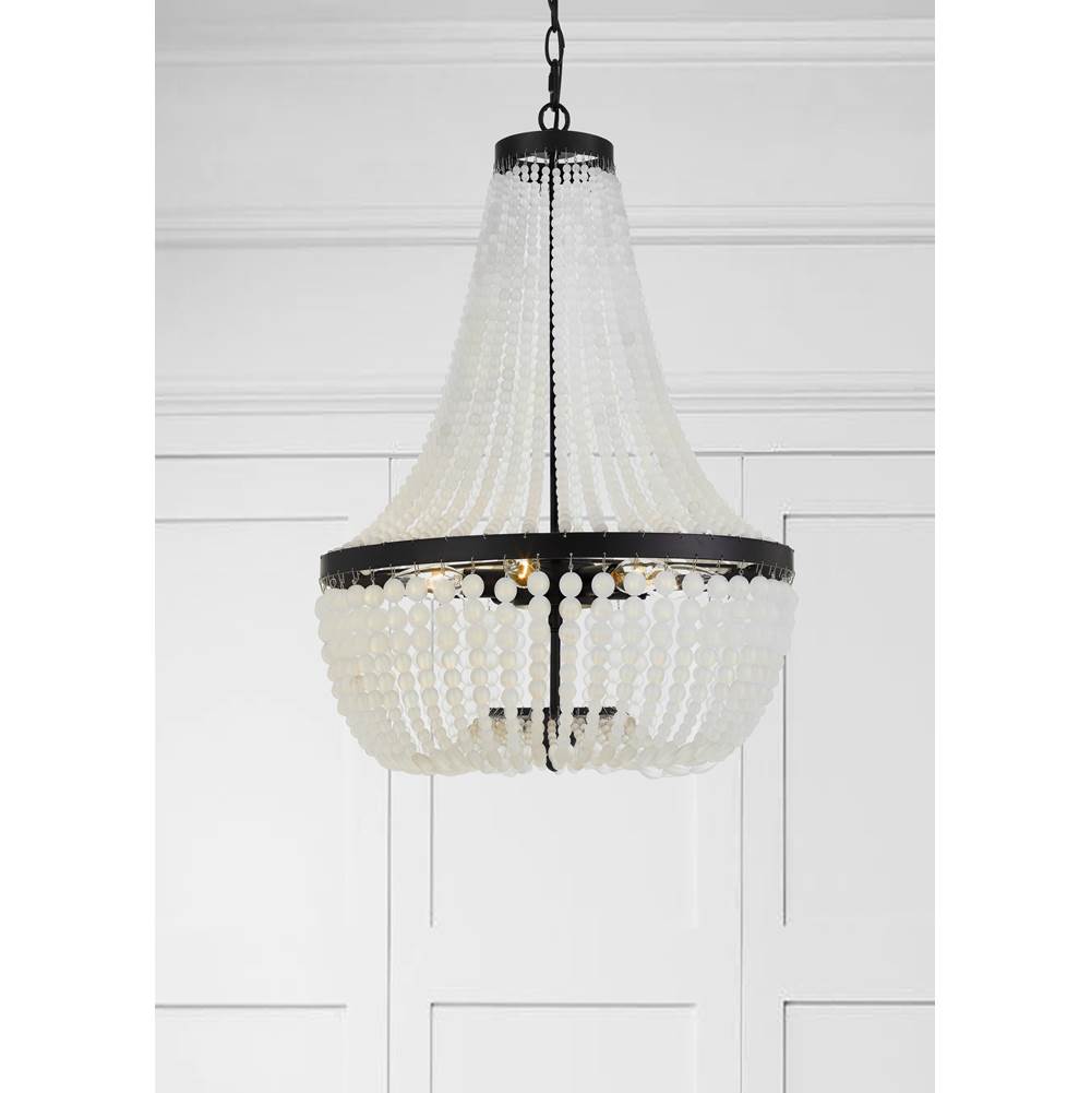 Crystorama 608-MK Matte Black Rylee 6 Light Matte Black Chandelier Image 3
