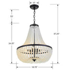 Crystorama 608-MK Matte Black Rylee 6 Light Matte Black Chandelier Image 2