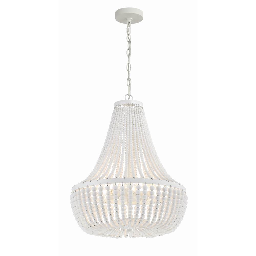 Crystorama 608-MT Matte White Rylee 6 Light Matte White Chandelier Image 5