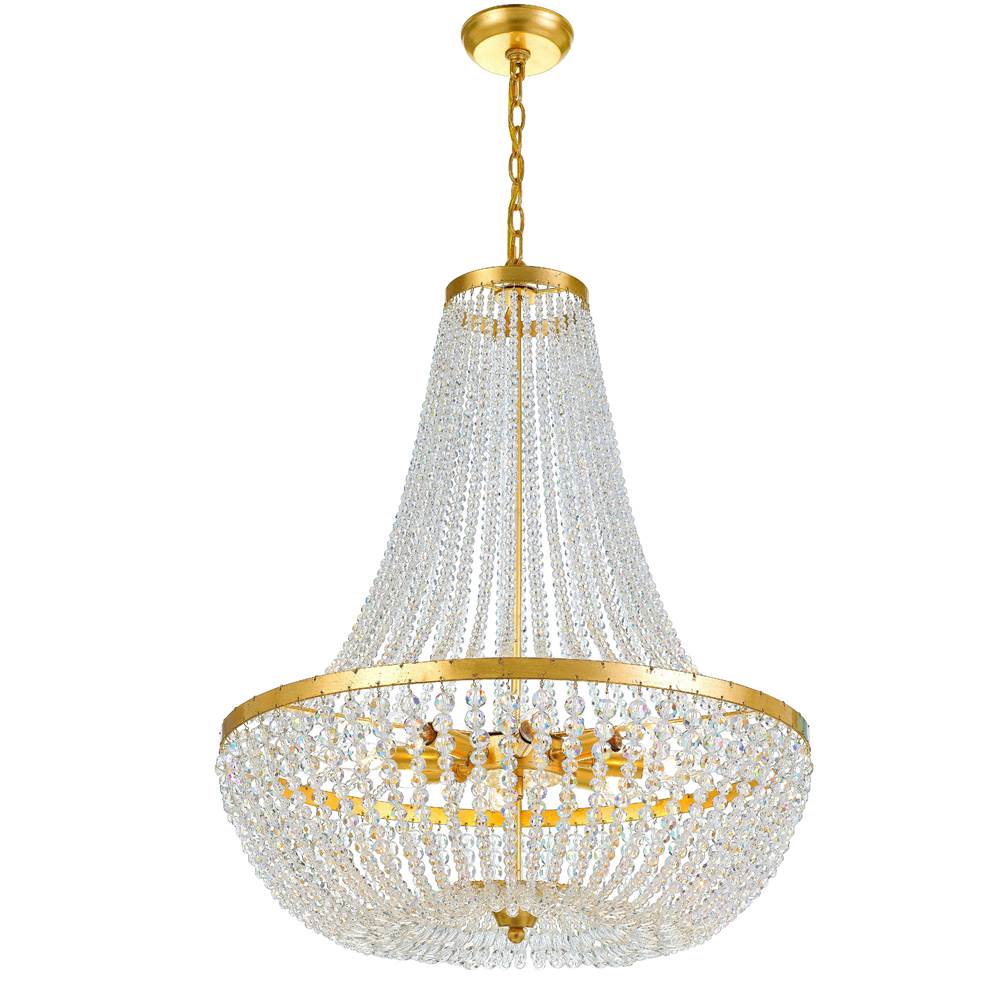 Crystorama Rylee 8 Light Antique Gold Chandelier