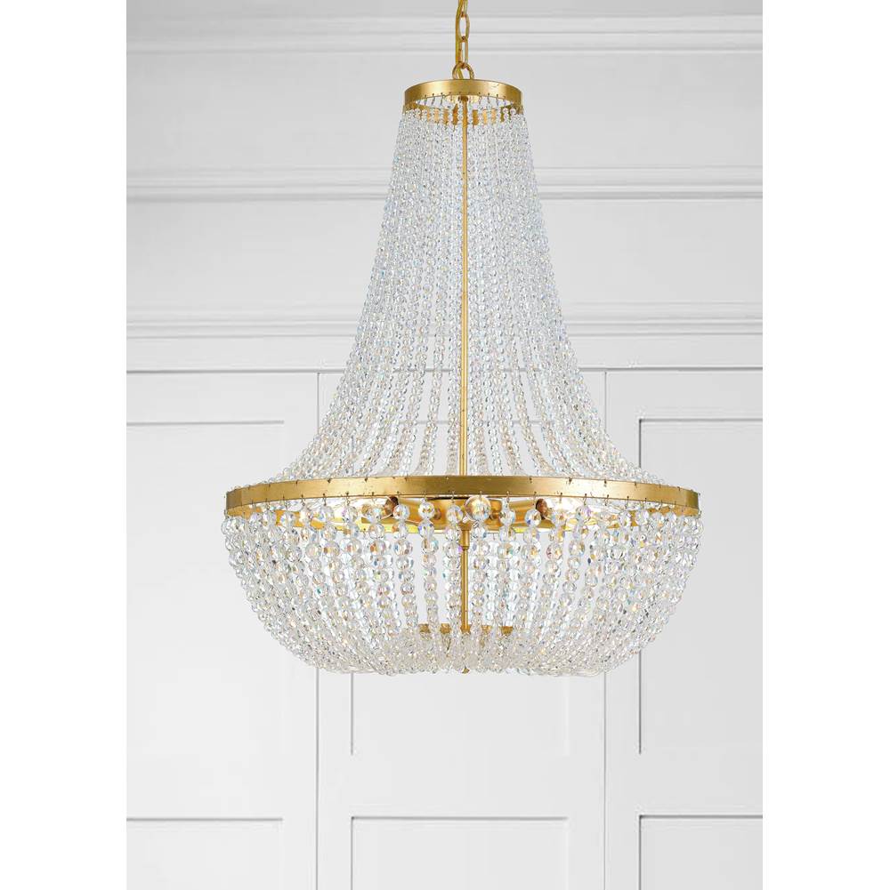 Crystorama 609-GA Antique Gold Rylee 8 Light Antique Gold Chandelier Image 3
