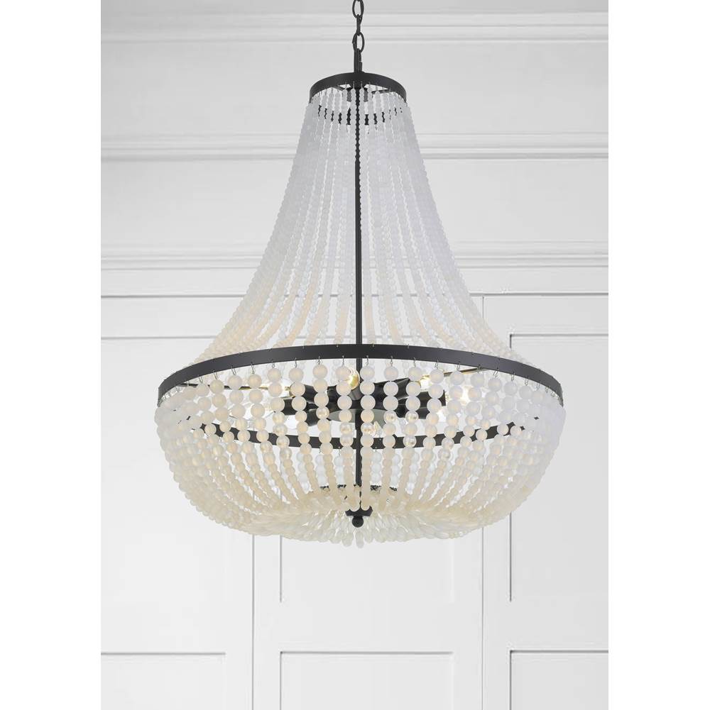 Crystorama 609-MK Matte Black Rylee 8 Light Matte Black Chandelier Image 3