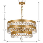 Crystorama Perla 5 Light Antique Gold Chandelier