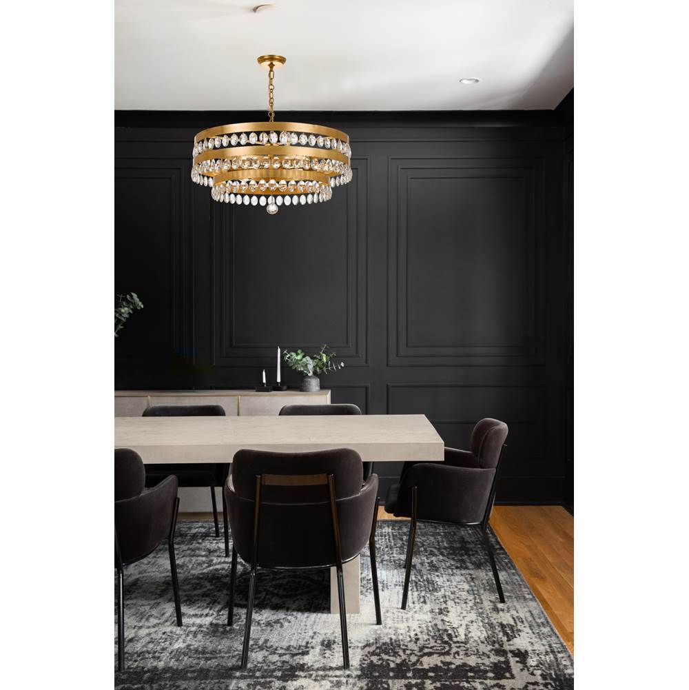 Crystorama Perla 6 Light Antique Gold Chandelier
