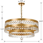 Crystorama 6108-GA Antique Gold Perla 6 Light Antique Gold Chandelier Image 2