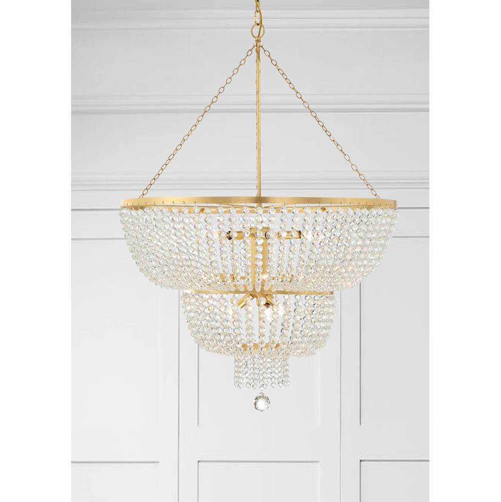 Crystorama Rylee 12 Light Forged Bronze Chandelier