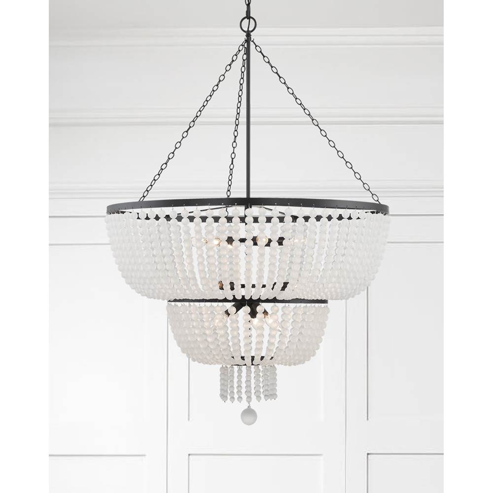 Crystorama 612-MK Matte Black Rylee 12 Light Matte Black Chandelier Image 3