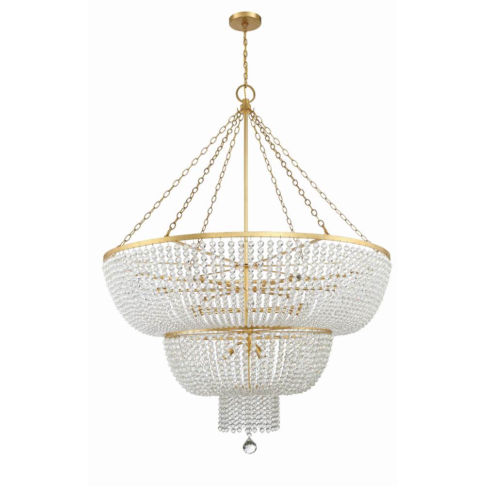 Crystorama Rylee 15 Light Antique Gold Chandelier