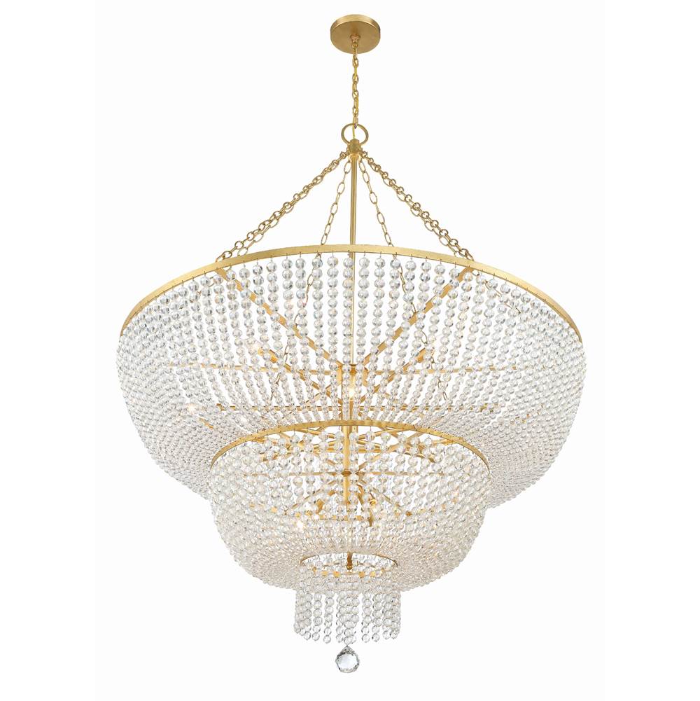 Crystorama 614-GA Antique Gold Rylee 15 Light Antique Gold Chandelier Image 5