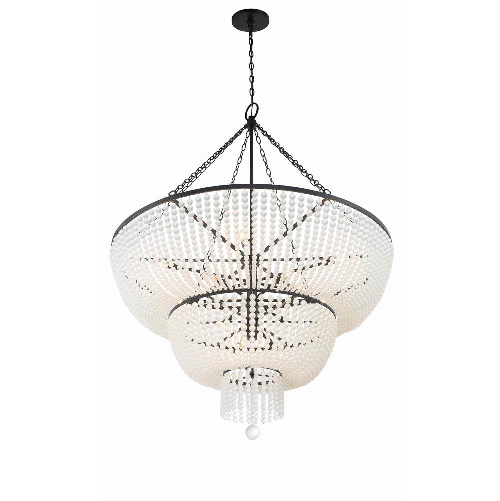 Crystorama 614-MK Matte Black Rylee 15 Light Matte Black Chandelier Image 5