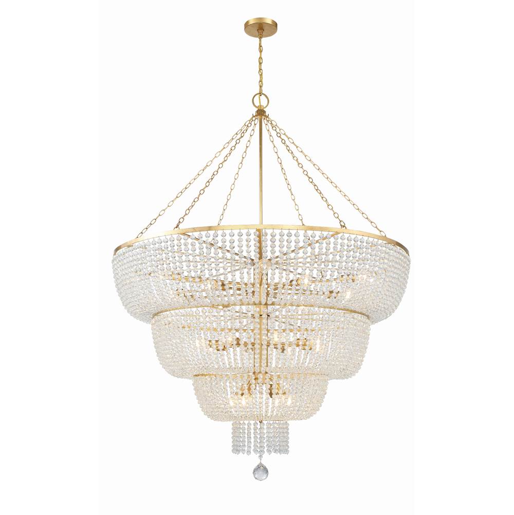 Crystorama Rylee 32 Light Antique Gold Chandelier