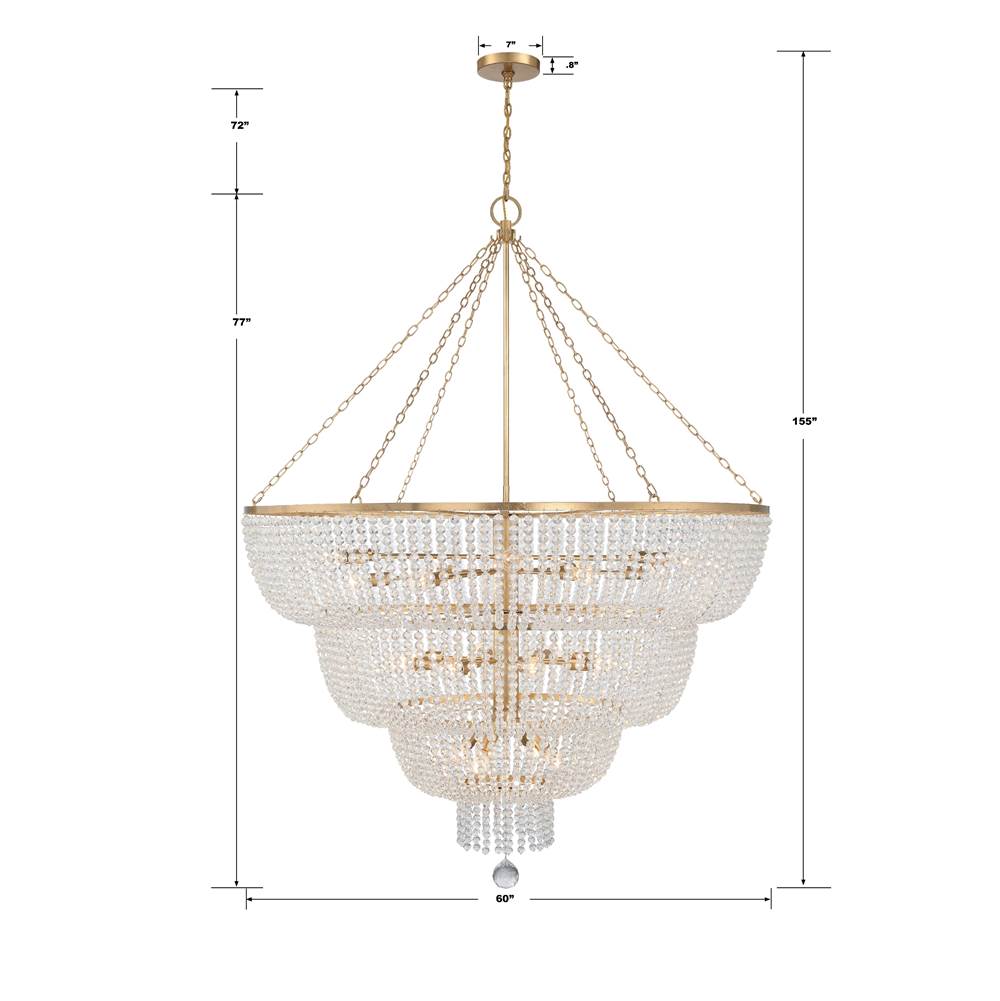 Crystorama 618-GA Antique Gold Rylee 32 Light Antique Gold Chandelier Image 2