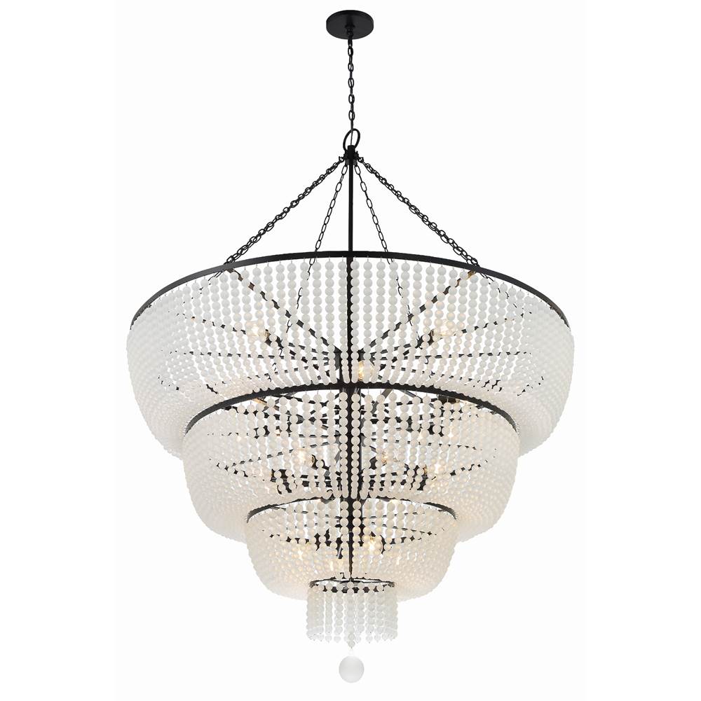 Crystorama 618-MK Matte Black Rylee 32 Light Matte Black Chandelier Image 6