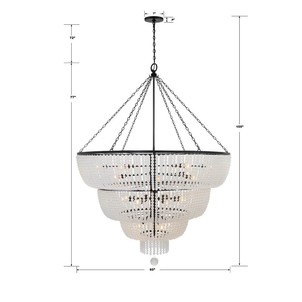 Crystorama 618-MK Matte Black Rylee 32 Light Matte Black Chandelier Image 2