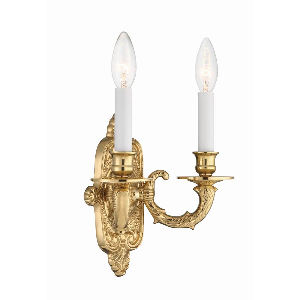 Crystorama 642-PB Polished Brass Crystorama 2 Light Polished Brass Cast Wall Mount Image 5