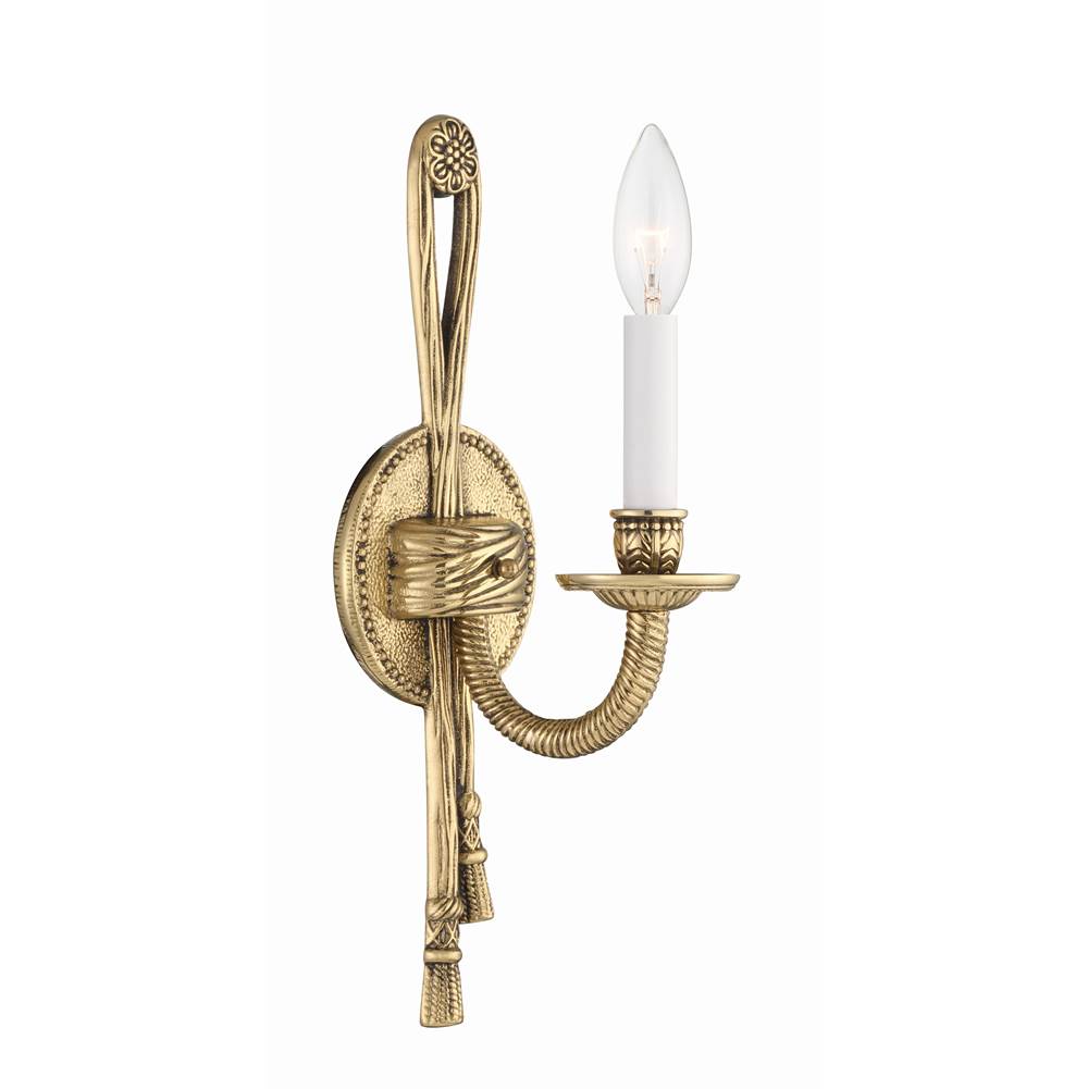 Crystorama 651-OB Olde Brass Crystorama 1 Light Olde Brass Cast Wall Mount Image 1