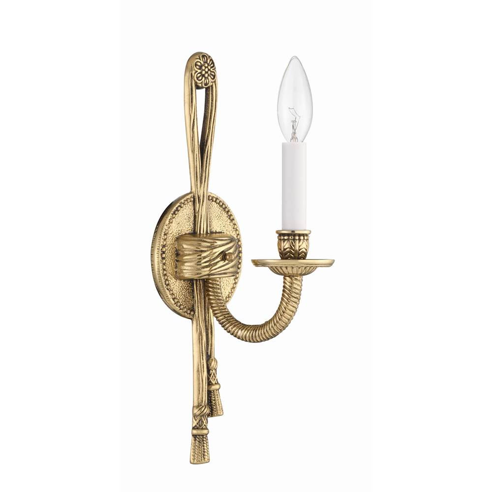Crystorama 651-OB Olde Brass Crystorama 1 Light Olde Brass Cast Wall Mount Image 6