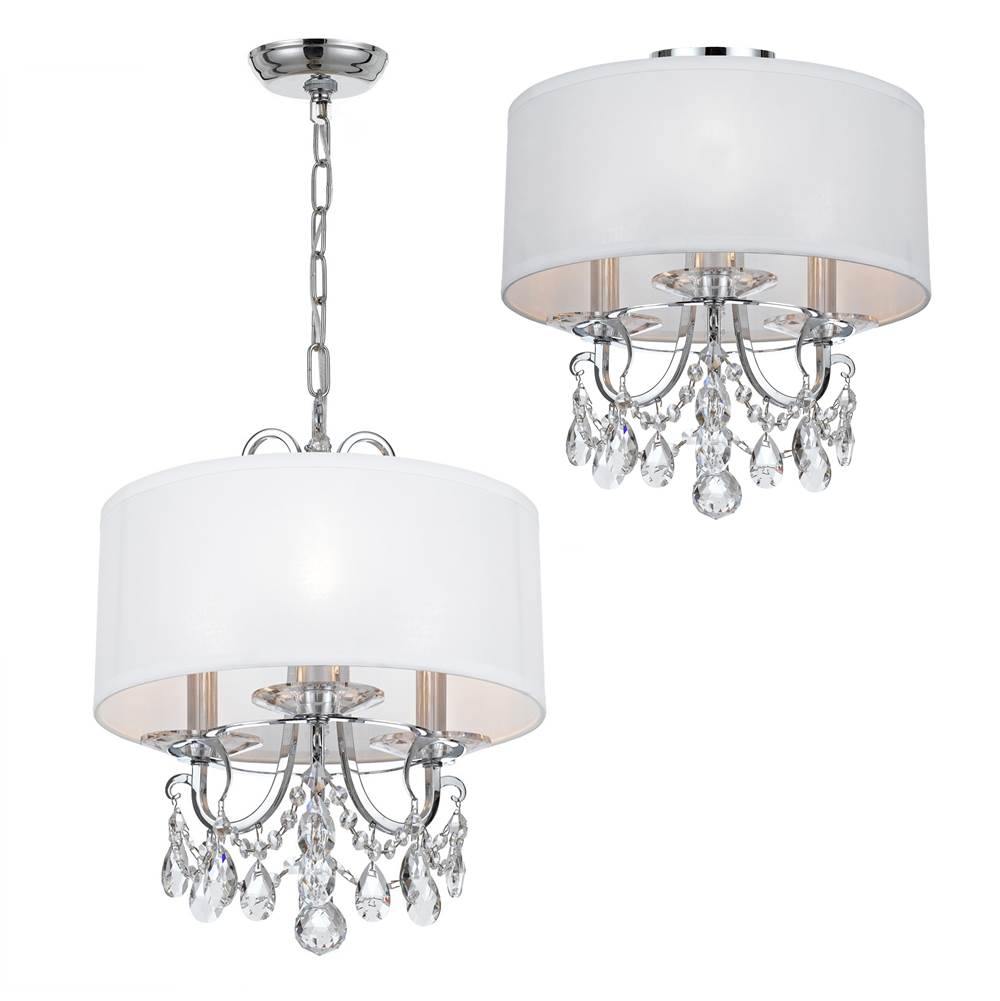 Crystorama Othello 3 Light Clear Crystal Polished Chrome Mini Chandelier
