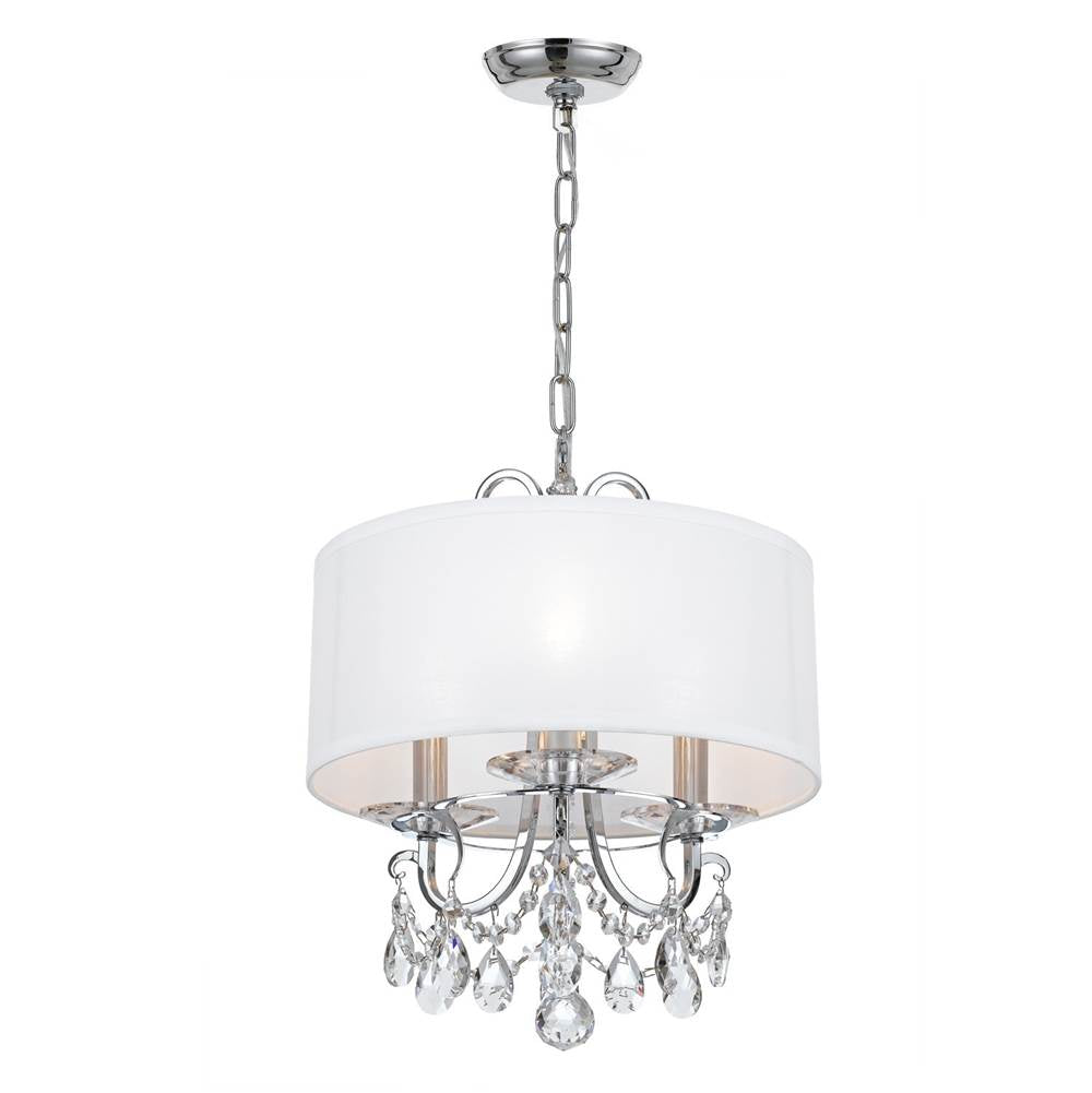 Crystorama 6623-CH-CL-MWP Polished Chrome Othello 3 Light Clear Crystal Polished Chrome Mini Chandelier Image 3