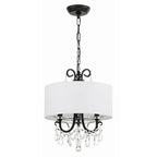 Crystorama 6623-MK-CL-MWP Matte Black Othello 3 Light Matte Black Mini Chandelier Image 8