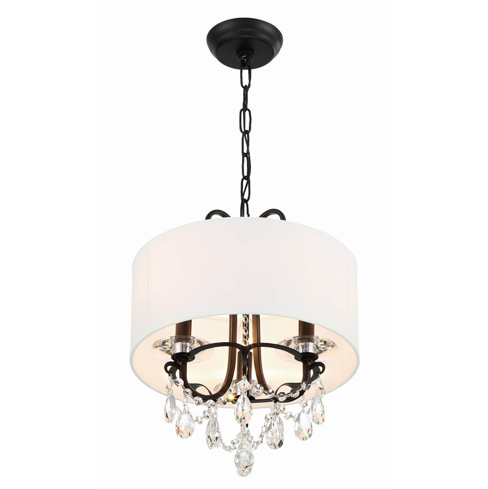 Crystorama 6623-MK-CL-MWP Matte Black Othello 3 Light Matte Black Mini Chandelier Image 6