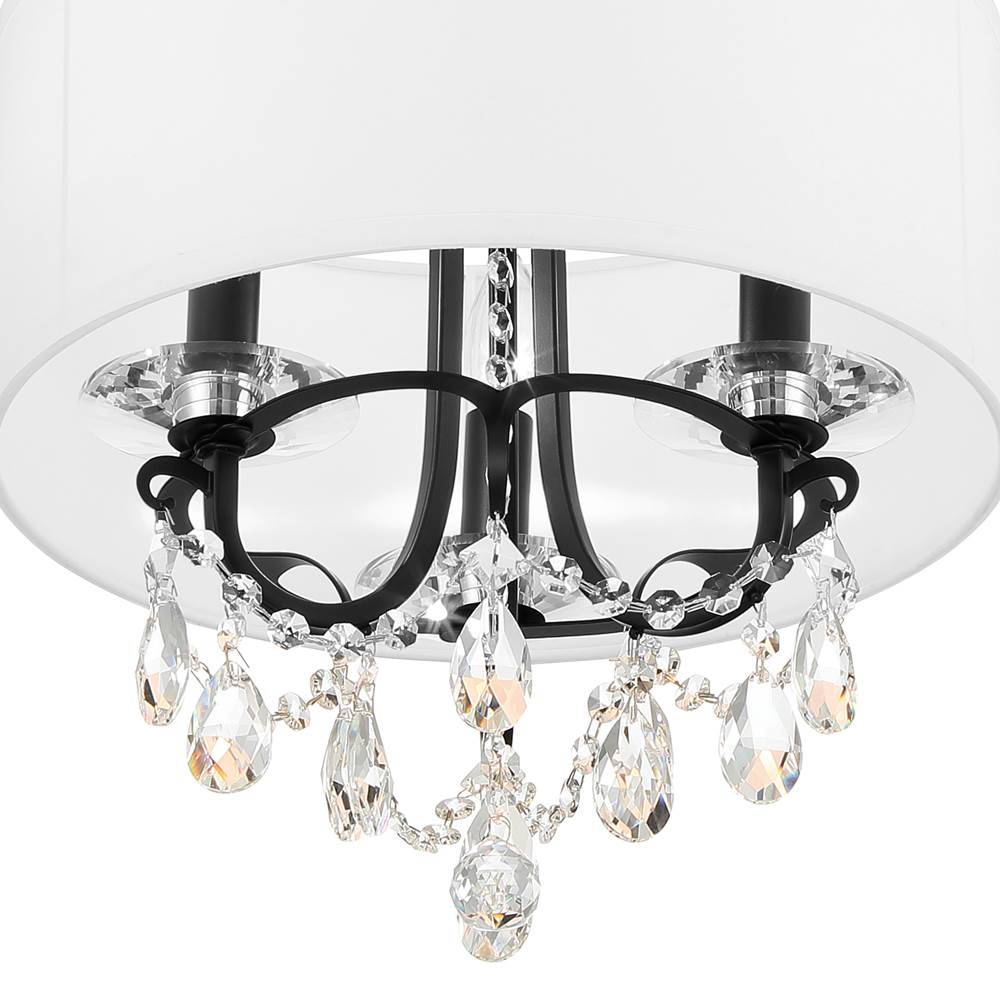 Crystorama 6623-MK-CL-MWP Matte Black Othello 3 Light Matte Black Mini Chandelier Image 5