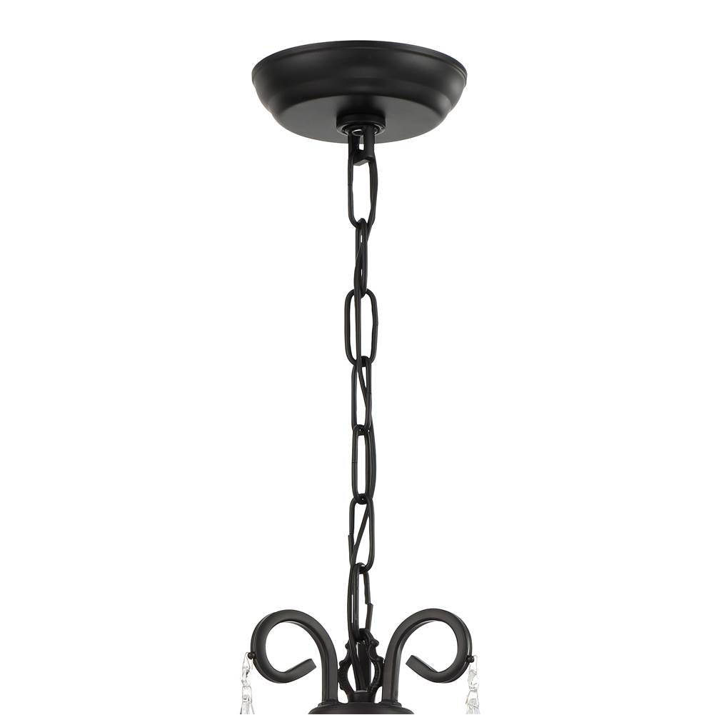 Crystorama 6623-MK-CL-MWP Matte Black Othello 3 Light Matte Black Mini Chandelier Image 4