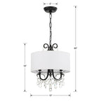 Crystorama 6623-MK-CL-MWP Matte Black Othello 3 Light Matte Black Mini Chandelier Image 2