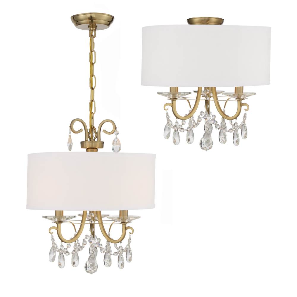 Crystorama Othello 3 Light Clear Crystal Polished Chrome Mini Chandelier