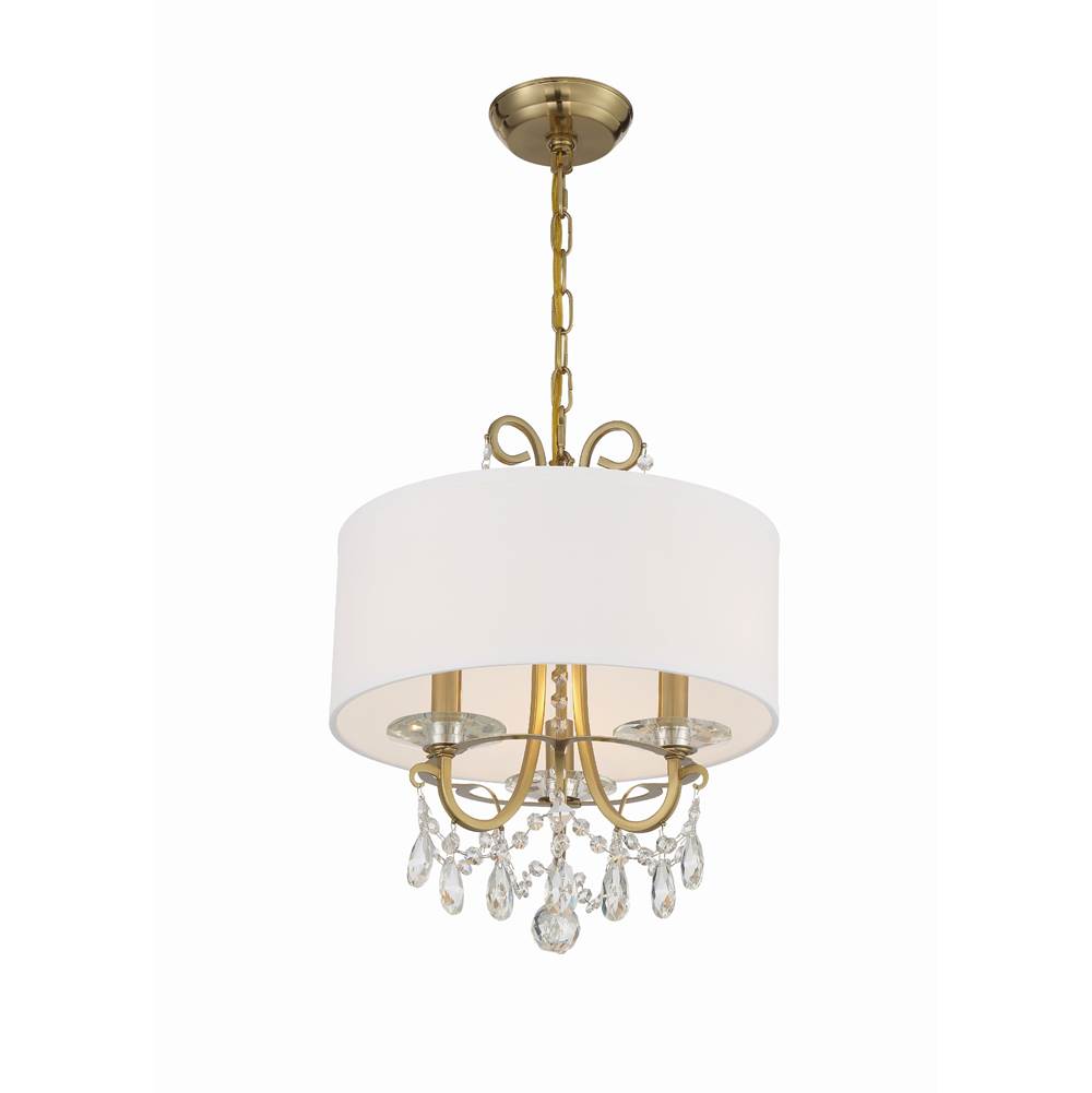 Crystorama 6623-VG-CL-MWP Vibrant Gold Othello 3 Light Vibrant Gold Mini Chandelier Image 4
