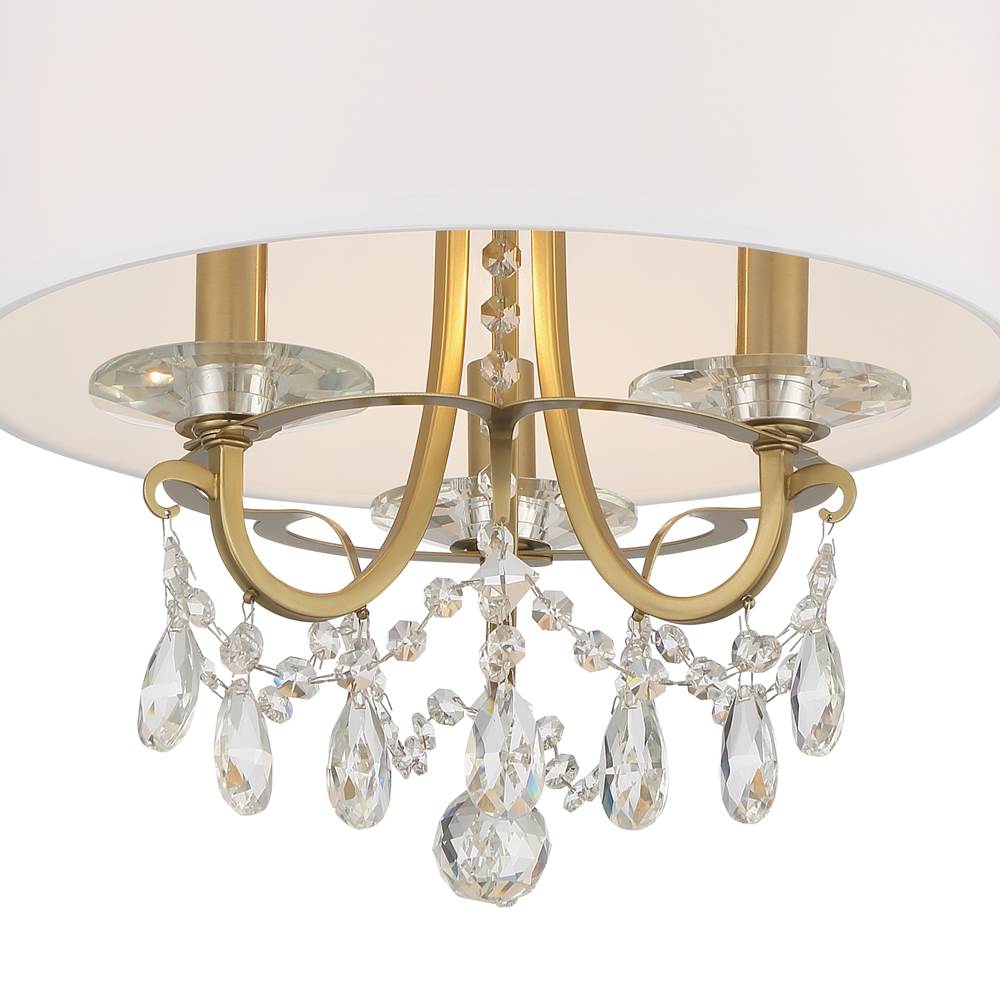 Crystorama 6623-VG-CL-MWP Vibrant Gold Othello 3 Light Vibrant Gold Mini Chandelier Image 3