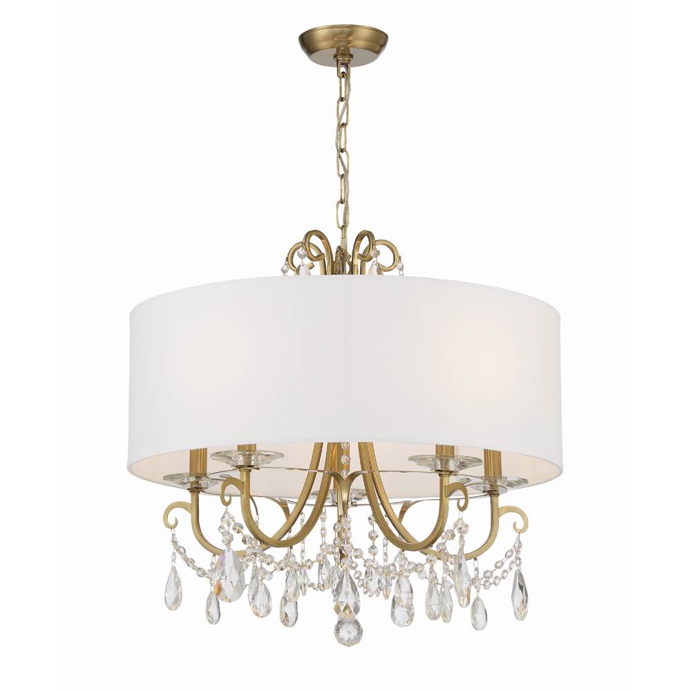 Crystorama 6625-VG-CL-S Vibrant Gold Othello 5 Light Swarovski Strass Crystal Vibrant Gold Chandelier Image 3