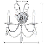 Crystorama Othello 2 Light Swarovski Strass Crystal Polished Chrome Sconce