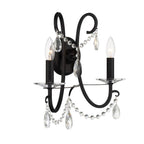 Crystorama 6822-MK-CL-MWP Matte Black Othello 2 Light Matte Black Wall Mount Image 3