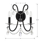Crystorama 6822-MK-CL-MWP Matte Black Othello 2 Light Matte Black Wall Mount Image 2