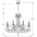 Crystorama Othello 8 Light Clear Crystal Polished Chrome Chandelier