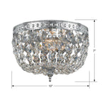 Crystorama Ceiling Mount Crystorama 2 Light Clear Italian Crystal Polished Chrome Ceiling Mount