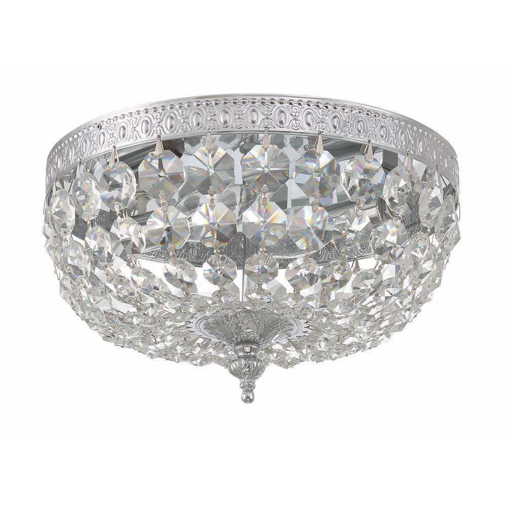 Crystorama Ceiling Mount Crystorama 2 Light Hand Cut Crystal Polished Chrome Ceiling Mount